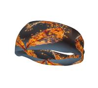 Banda deportiva para el sudor con patrón único de amor otoñal, ligera, no tensa, para correr y hacer ejercicio al aire libre