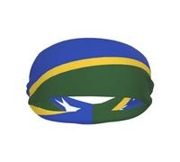 Banda Deportiva para Hombre Y Mujer - Banda Elástica para El Sudor con Bandera De Las Islas Salomón para La Frente Ideal para Hacer Ejercicio Fitness Correr Ciclismo Y Yoga