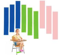 Banda Elástica 9 Piezas Cinta Elastica Ejercicios Bandas de Resistencia Adecuadas para Pies Inquietos, TDAH, Autismo, Niños con TDAH (Verde, Azul, Rosa), Diferente Elasticidad.