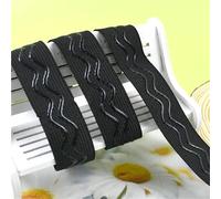 Banda elástica antideslizante de 5-20 m y 25 mm for ropa interior, correa silicona ondulada, cinta for cinturón, accesorios costura DIY Para Ropa Y Manualidades Bricolaje(EB013-White2,10Meters)