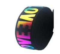 Banda elástica con estampado de amor, correas de goma con diseño clásico de letras Love, cinturón elástico for ropa, pantalones, suministros de costura, 2/3/4cm(Multiple colour,5M,3cm)
