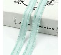 Banda elástica con volantes de colores de 13 mm, 5-30 yardas, para cabello, cinturón, bandas de goma de encaje, ropa interior, tirantes de sujetador, accesorios de costura - 21BeanGreen-13 mm-2