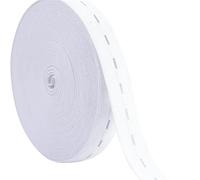 Banda Elastica Costura Bandas elásticas de costura 1/2/5 metros con ojales, carrete plano estirable, cordón elástico punto for bricolaje, 15/20/25 mm(White,2Meters,25mm)