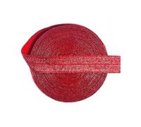 Banda Elastica Costura Cinta elástica plegable con purpurina FOE de 15 mm licra, ideal for el pelo, diadema, vestido, costura, 2, 5 y 10 yardas(Color12,10 Yard)