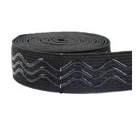 Banda Elástica de Costura Banda elástica de 10 metros, bandas goma silicona antideslizantes for sujetador, correa for el hombro, ropa deportiva, pulsera, accesorio costura DIY De Coser(Black3-25mm)