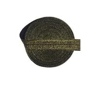 Banda Elástica de Costura Cinta elástica plegable con purpurina FOE de 15 mm licra, ideal for el pelo, diadema, vestido, costura, 2, 5 y 10 yardas Para coser(Color18,10 Yard)