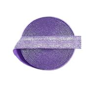 Banda Elástica de Costura Cinta elástica plegable con purpurina FOE de 15 mm licra, ideal for el pelo, diadema, vestido, costura, 2, 5 y 10 yardas Para coser(Color7,2 Yard)
