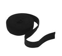 Banda Elástica de Silicona Agarre, Negra, 1 Pulgada | Nylon y Fibra Elástica, Diseño Ventilado, Rollo de 5,5 Yardas, para Calcetines y Pelucas