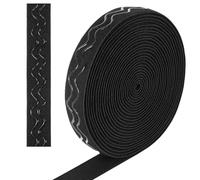 Banda Elástica de Silicona de 20 mm x 5 m de Ancho con Banda de Goma de Silicona Negra Antideslizante para Coser Proyectos de Costura de Ropa y Accesorios para Hacer Pelucas