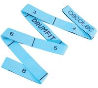 Cecotec Banda Elástica de Estiramiento Ajustable DrumFit Elastiband. Goma Elástica de Poliéster, 8 Niveles de Resistencia con 8 Anillos, Material Agradable al Tácto, Resistente y Duradera, 140x4cm
