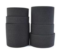 Banda elástica negra de 3 metros, 38 mm y 1,5 mm de grosor para coser ropa interior, correas, faldas y cintura, accesorios de bricolaje.,Negro,38 mm, 3 metros