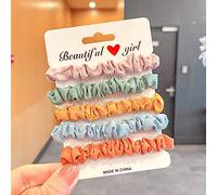 Banda Elástica Para El Cabello, Conjunto De Lazo De Anillo Para El Cabello Sólido Para Niñas, Tocados, Cuerda Para El Cabello, Accesorios Para El Cabello Para Mujeres