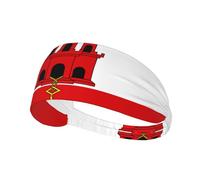 Banda elástica para el Sudor con Estampado de la Bandera de Gibraltar, Ideal para Deportes al Aire Libre, Viajes, Yoga, Ciclismo y Fitness.