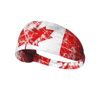 Banda elástica para el Sudor con Estampado de la Bandera Retro de Canadá, Ideal para Deportes al Aire Libre, Viajes, Yoga, Ciclismo y Fitness.