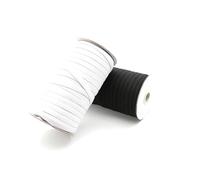 Banda elástica plana de 3-10 mm, blanca y negra, para prendas formales y accesorios de costura DIY.,Blanco,10 mm - 5 yardas