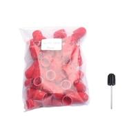 Banda lijadora uñas 50 Uds. Accesorios de taladro de uñas de plástico rojo tapas de bloque mandril removedor de Gel cuidado de los pies cutícula para Pulir(13x19 120 Grit)