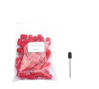 Banda lijadora uñas 50 Uds. Accesorios de taladro de uñas de plástico rojo tapas de bloque mandril removedor de Gel cuidado de los pies cutícula para Pulir(7x13 120 Grit)