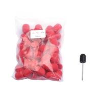 Banda lijadora uñas 50 Uds. Accesorios de taladro de uñas de plástico rojo tapas de bloque mandril removedor de Gel cuidado de los pies cutícula para Pulir(13x19 80 Grit)