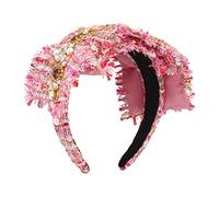 Banda para el cabello, accesorios para el cabello Diadema Retro con diamantes de moda, accesorios for el cabello con temperamento de perlas de imitación, aro for el pelo de corte de tela(Cherry Blosso