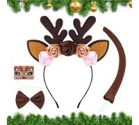 Banda para el cabello de rinoceronte | Accesorios de disfraz de amante, orejas de diadema y cola | para adultos, mujeres, niñas, de invierno, Halloween, de fin de semana
