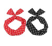 Banda para el cabello,Diademas para Mujer,Diadema con arcos atados con alambre Bufanda Wrap Accesorio para el cabello Banda para el cabello de Sea Team (2 paquetes)