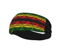 Banda para el pelo con efecto poligonal y bandera de Zimbabue para hombre y mujer, antideslizante, deportiva, ideal para gimnasio, baloncesto, yoga.