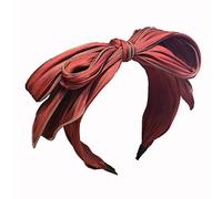 Banda para el pelo femenina temperamento coreano que combina con todo el nudo de lazo de presión lateral ancho diadema para el pelo rojo mismo tocado horquilla (color: rojo vino)