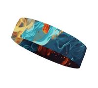 Banda para el Sudor con Estampado de Fuego y Agua para Hombres y Mujeres, Diadema Deportiva Transpirable y elástica, Que Absorbe la Humedad, Ideal para Entrenamiento, Lavado de Cara y Correr.