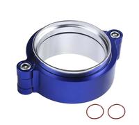 Banda para escape Abrazadera de banda en V HD escape aluminio 2 "/2,5"/3 "/3,5"/4 "con conjunto sistema brida, abrazadera anodizada con Kit for tubo entrada Turbo(3.5inch Blue)