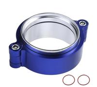 Banda para escape Abrazadera de banda en V HD escape aluminio 2 "/2,5"/3 "/3,5"/4 "con conjunto sistema brida, abrazadera anodizada con Kit for tubo entrada Turbo(4inch Blue)