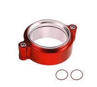 Banda para escape Abrazadera de banda en V HD escape aluminio 2 "/2,5"/3 "/3,5"/4 "con conjunto sistema brida, abrazadera anodizada con Kit for tubo entrada Turbo(2inch Red)