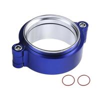 Banda para escape Abrazadera de banda en V HD escape aluminio 2 "/2,5"/3 "/4" con conjunto sistema brida, abrazadera anodizada Kit for tubo entrada Turbo(3.5inch Blue)