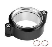 Banda para escape Abrazadera de banda en V HD escape aluminio 2 "/2,5"/3 "/4" con conjunto sistema brida, abrazadera anodizada Kit for tubo entrada Turbo(4inch Black)