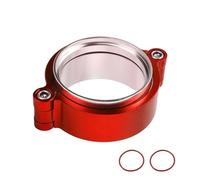 Banda para escape Abrazadera de banda en V HD escape aluminio 2 "/2,5"/3 "/4" con conjunto sistema brida, abrazadera anodizada Kit for tubo entrada Turbo(2.5inch Red)