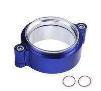 Banda para escape Abrazadera de banda en V HD escape aluminio 2 "/2,5"/3 "/4" con conjunto sistema brida, abrazadera anodizada Kit for tubo entrada Turbo(3inch Blue)
