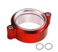 Banda para escape Abrazadera de banda en V HD escape aluminio 2 "/2,5"/3 "/4" con conjunto sistema brida, abrazadera anodizada Kit for tubo entrada Turbo(3.5inch Red)
