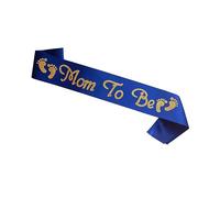 Banda para mamá para ser, satén azul oscuro con letras doradas con purpurina, las mejores decoraciones para baby shower, regalos para madre y padre, fiesta de revelación de género, bebé niño o niña,