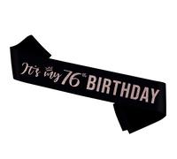 Banda para mi 76. cumplea os - Decoraci n con purpurina. Regalos para tu 76. cumplea os.