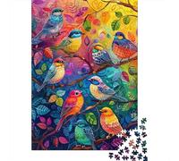 Bandada de Aves Coloridas Rompecabezas de 1000 Piezas, Arte Popular Fantasioso, Papel Reciclado, Extremadamente Difícil Adultos 38x26cm/1000pcs