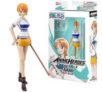 BANDAI Anime Heroes - Figura de acción Nami East Blue de 17 cm | One Piece - Figura articulada de Nami - Juguetes piratas de una pieza y coleccionables - Nami azul oriental con accesorios