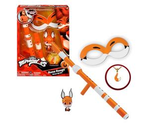 BANDAI BANDAI-P50602 Miraculous: Tales of Ladybug & Cat Noir-Disfraz de superhéroe Rena Rouge para niños, Multicolor, Talla única (P50602)