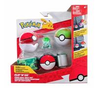BANDAI Ceinture Clip 'N' Go Pokémon - 1 ceinture, 1 Poké Ball, 1 Nest Ball et 1 figurine 5 cm Bulbizarre