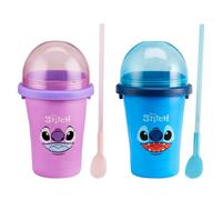 BANDAI Chillfactor Disney Stitch o Angel - Taza de granito suministrada con pajita - Modelo aleatorio, se vende por unidad - Fabricación de helados caseros - Taller de cocina creativa para niños de 3
