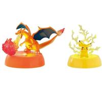 Bandai Juego de 3 figuras Pokemon Hikaru Collection Base luminosa luz LED Pikachu Gengar Charizard Gashapon Altura 7 cm Originales Japón