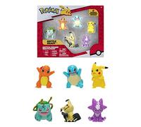 Bandai Pokémon - Pack de 6 Figuras Pokémon - Ola 3 - Estuche de Minifiguras Pikachu, Carapuce, Salamèche, Bulbizare, Mimiqui, Toxizap - Figuras Pokémon 5 cm - Juguete Infantil 4 años y + JW2684