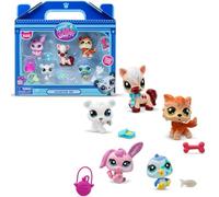 BANDAI Littlest Pet Shop Pack DE 5 Winter Besties BF00573 Incluye 5 Mascotas, 7 Accesorios adorables, 1 Tarjeta de coleccionista, 1 código Virtual, Cabezas Móviles, para Edades de 4 años+
