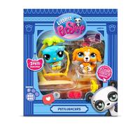 BANDAI Littlest Pet Shop Pack PETFLUENCERS Amigos AL Atardecer BF00561 Incluye 2 Mascotas, 4 Accesorios, 1 Fondo, 1 Tarjeta de coleccionista, 1 código Virtual, Generación 7, 4 años+