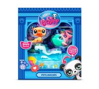 BANDAI Littlest Pet Shop Pack PETFLUENCERS DIVERSIÓN Selfie BF00563 Incluye 2 Mascotas, 4 Accesorios, 1 Fondo, 1 Tarjeta de coleccionista, 1 código Virtual, Generación 7, Mascotas #46 y #47, 4 años+