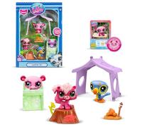 Bandai - Littlest Pet Shop - Pack Set Camping 3 Animales y Accesorios - Panda Tucano Ardilla - Paquete de Juguete Mini Figuras Animales Lindos - Juguete para niños a Partir de 4 años - BF00574