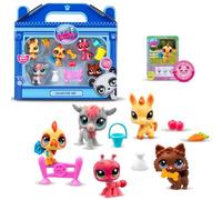 BANDAI Littlest Pet Shop, Set de Coleccionista Pack Besties de la Granja, Cabezas Móviles, Gen 7 (Mascotas #56 a #60), para Edades de 4 años en adelante, BF00510 Multicolor